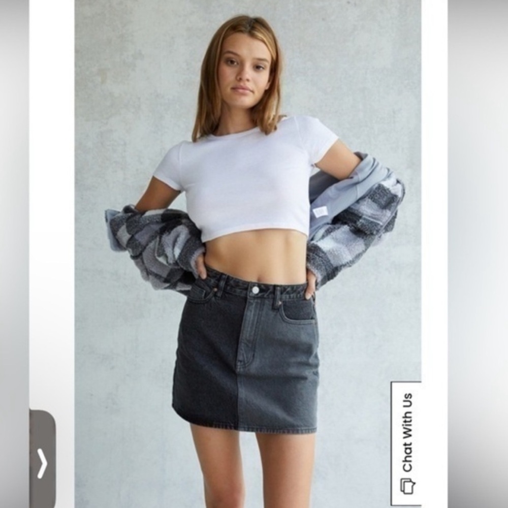 Pacsun Women's Two Tone Denim Mini Skirt Regular Fit Black/Gray Size 25